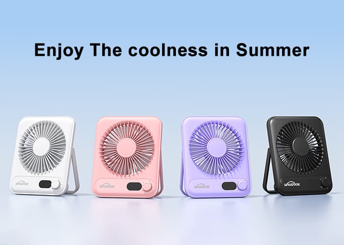 Rechargeable desk fan range for offices and retail